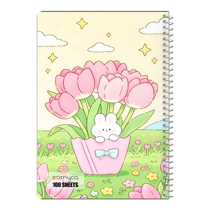 دفتر مشق 100 برگ سیمی کارنیکا طرح خرگوش کیوت Cute Rabbit کد 26113
