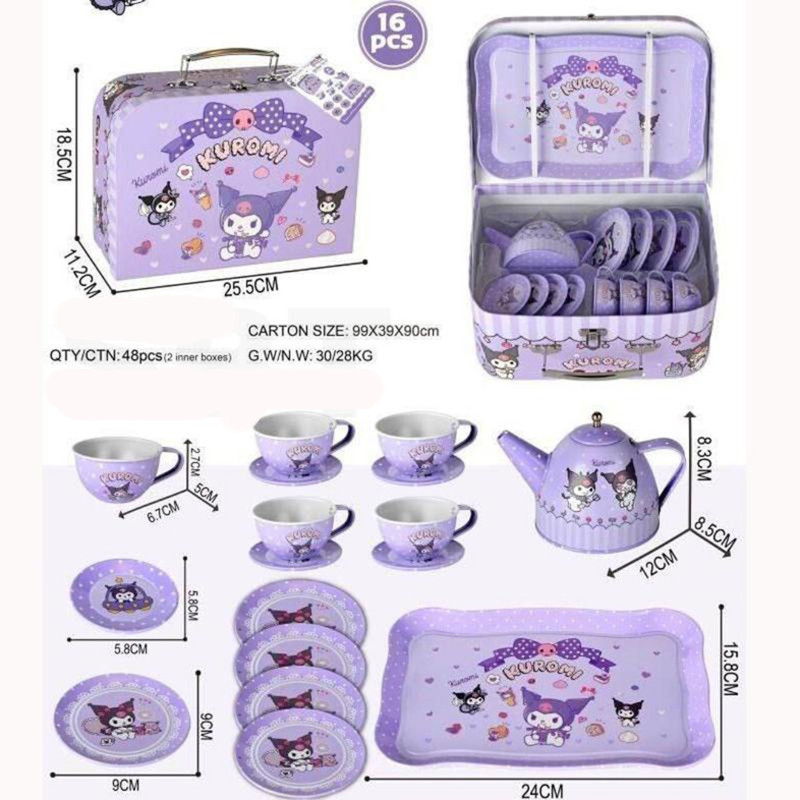 ست اسباب بازی چایخوری مدل کرومی طرح چمدانی