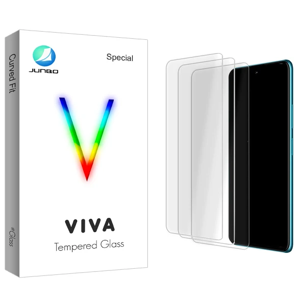 محافظ صفحه نمایش شیشه ای جانبو مدل Viva Glass MIX3 مناسب برای گوشی موبایل شیائومی Note 9T بسته سه عددی