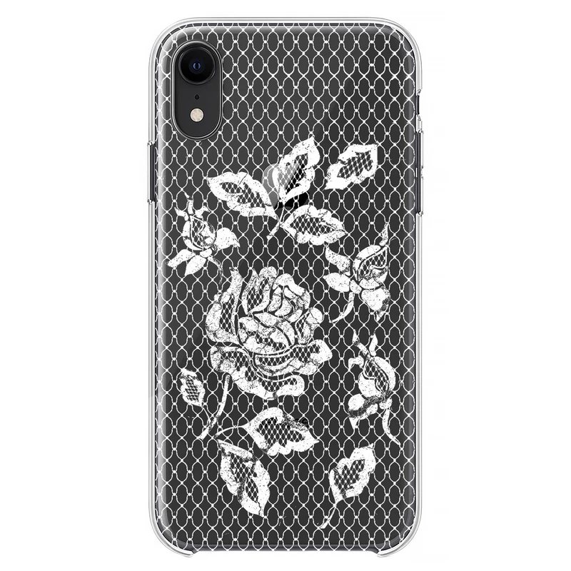 کاور مگافون طرح گل مدل C43-W مناسب برای گوشی موبایل اپل Iphone XR