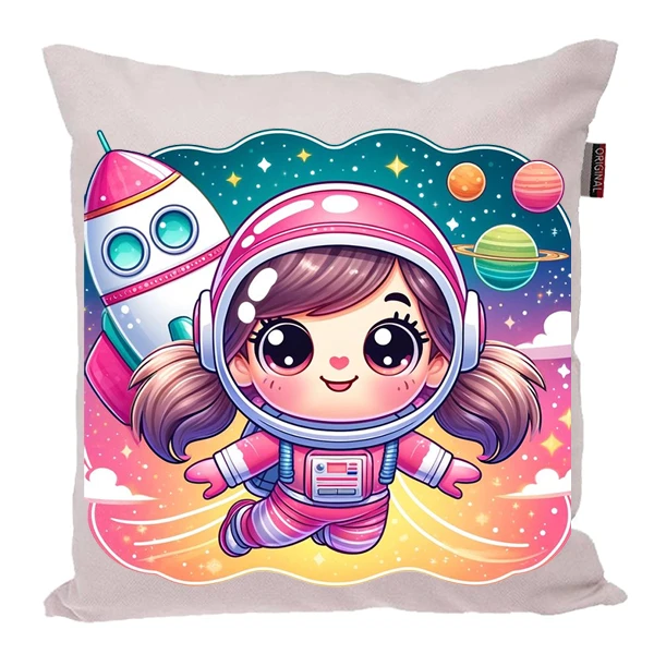 کوسن پاد آفرین مدل فضانورد سیاره منظومه شمسی موشک آدم فضایی کد PK401510 سایز 40*40 سانتی متر