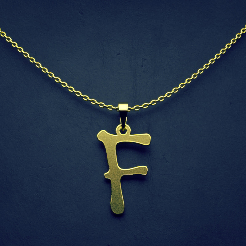 گردنبند طلا 18 عیار زنانه مدوپد مدل حرف F کد H3-1-1474