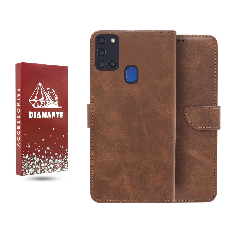 کیف کلاسوری دیامانته مدل چرم مناسب برای گوشی موبایل سامسونگ Galaxy A21s