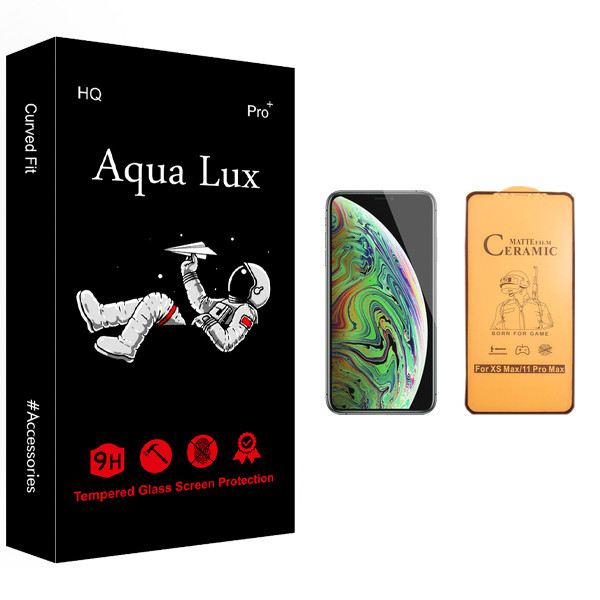 محافظ صفحه نمایش سرامیکی آکوا لاکس مدل +Pro مناسب برای گوشی موبایل اپل iPhone XS Max