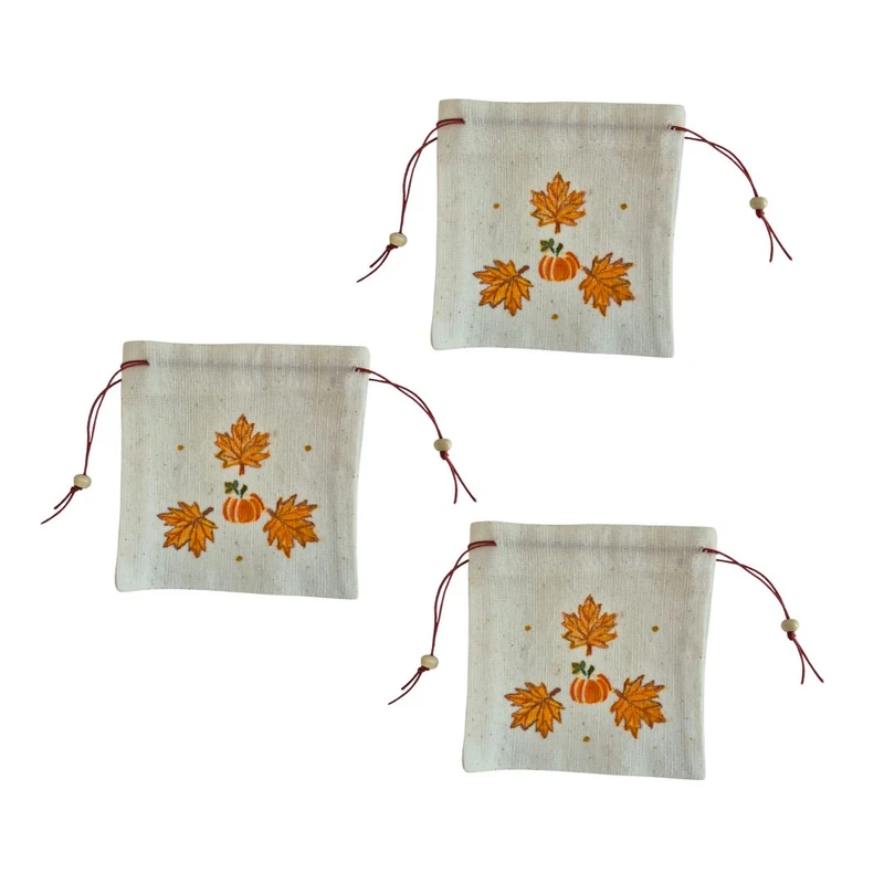 کیسه هدیه مدل نقاشی پاییزی بسته 3 عددی