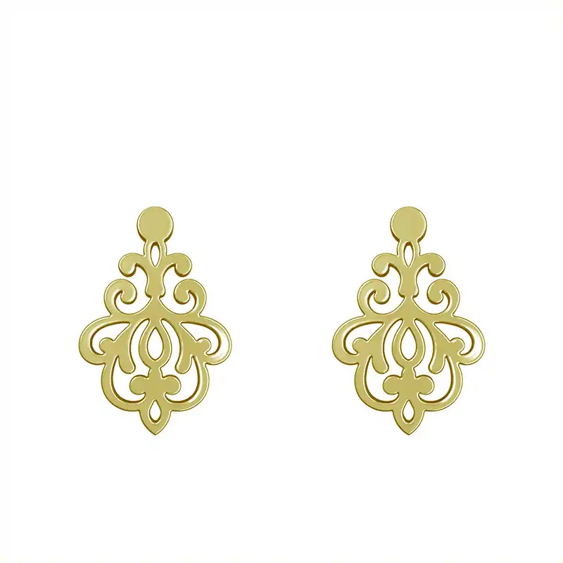 گوشواره طلا 18 عیار زنانه مدوپد مدل اسلیمی کد GA1-15244