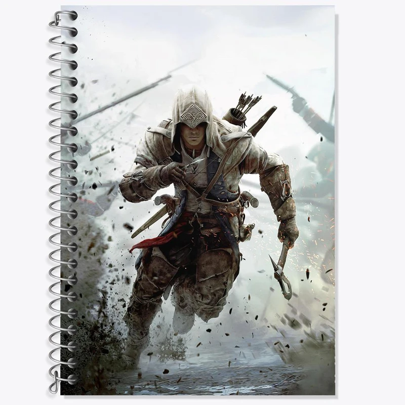 دفتر زبان 50 برگ خندالو مدل دو خط طرح بازی اساسینز کرید Assassins Creed کد 27895