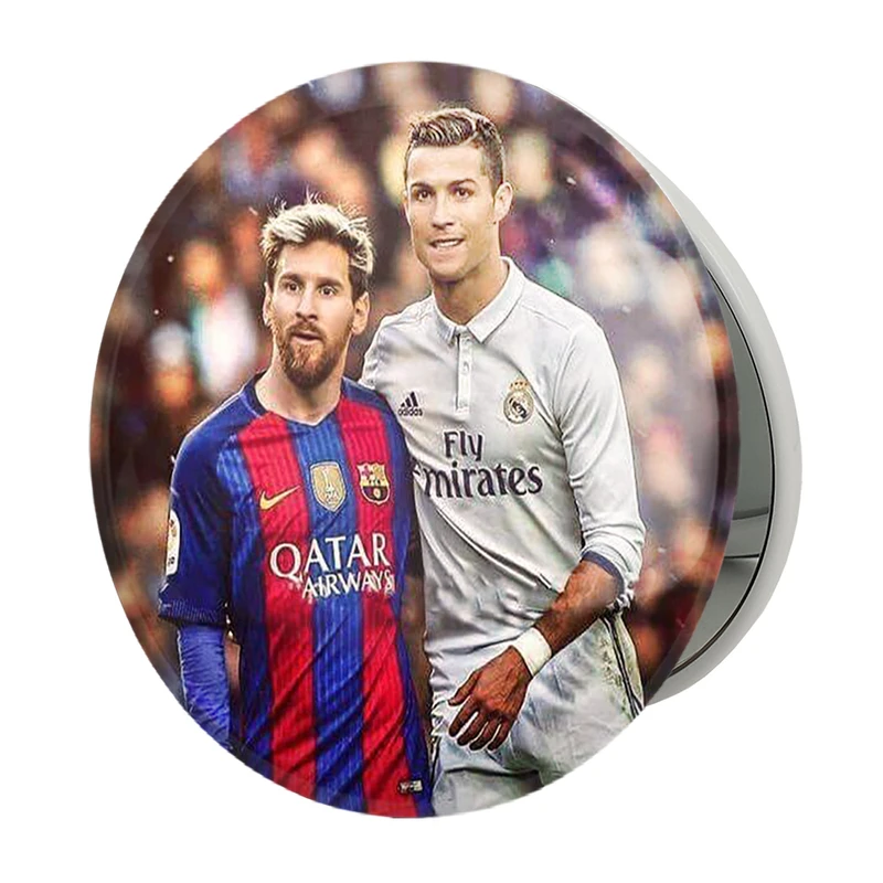 آینه جیبی خندالو طرح لیونل مسی و کریستین رونالدو مدل تاشو کد 1966 