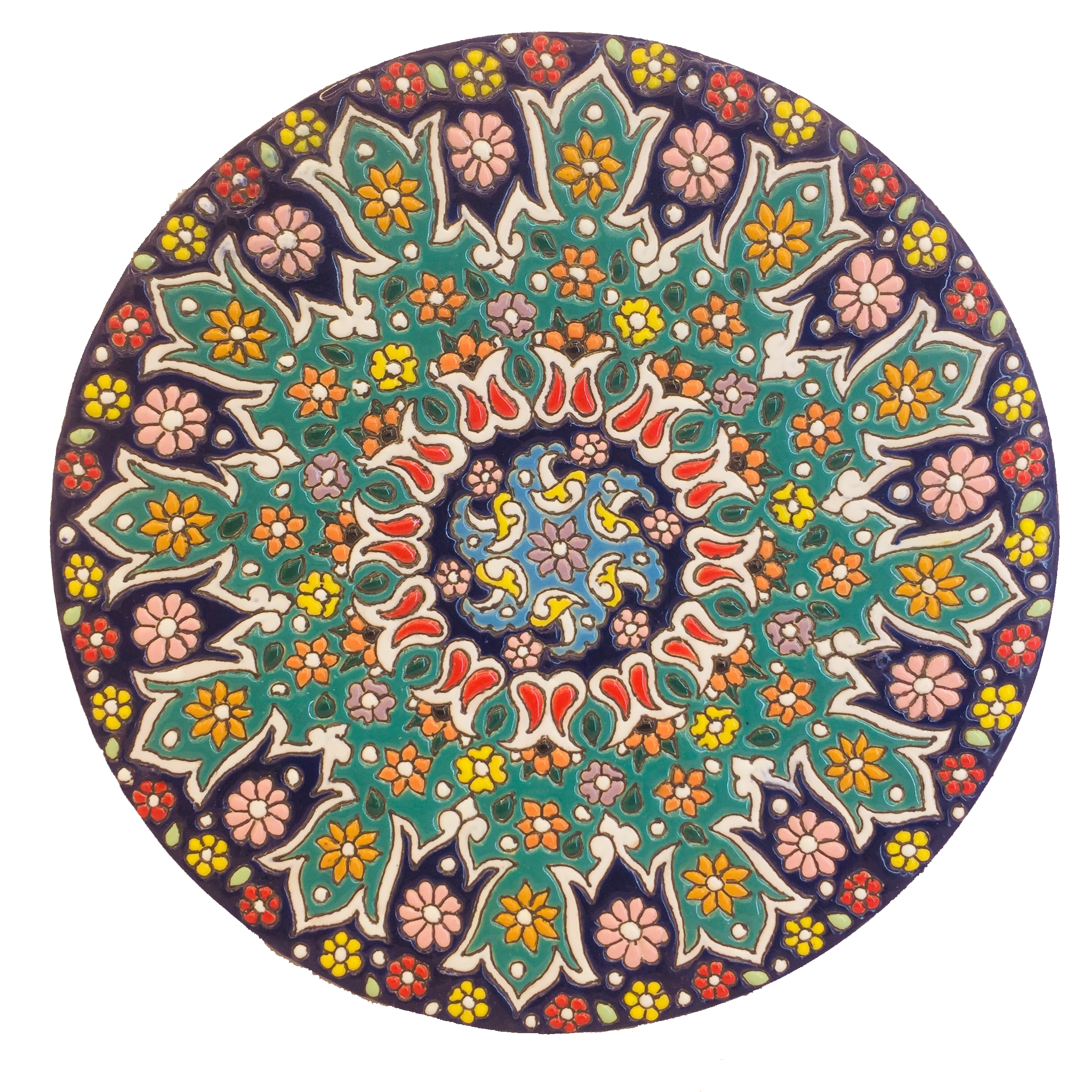 بشقاب میناکاری سفالی زمانیان کد ZMN20005