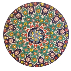 بشقاب میناکاری سفالی زمانیان کد ZMN20005