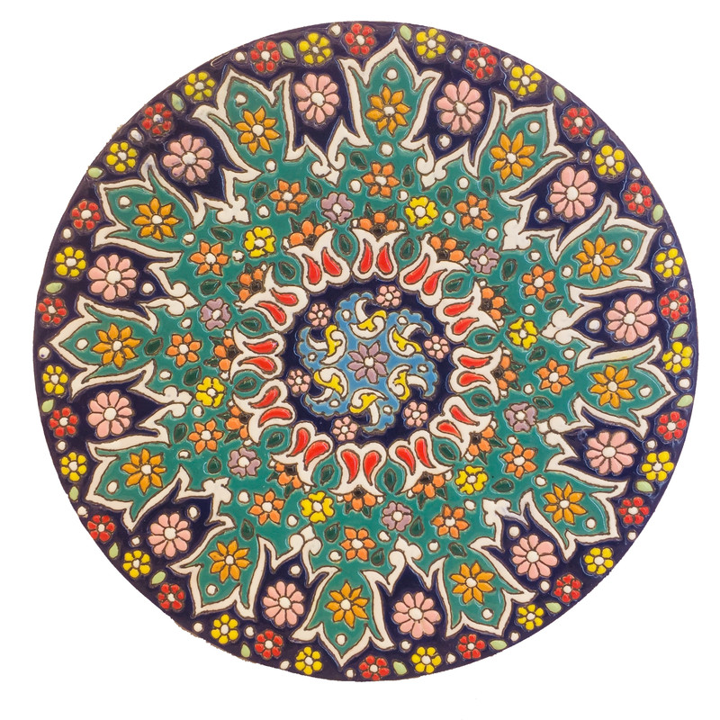 بشقاب میناکاری سفالی زمانیان کد ZMN20005