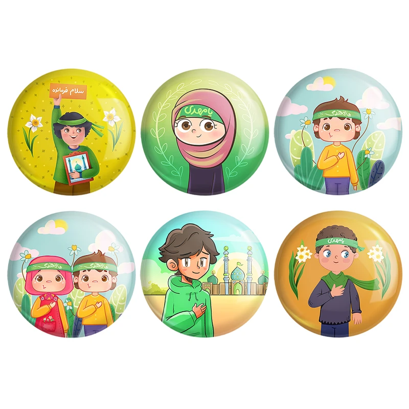 مگنت خندالو طرح کودکانه نیمه شعبان کد 1627A مجموعه 6 عددی