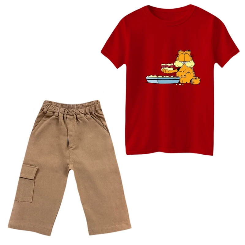 ست تی‌شرت و شلوارک پسرانه مدل گارفیلد کد 5