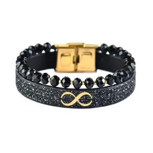 دستبند طلا 18 عیار مردانه فرشته طرح بی نهایت کد UBCHL0006-0004