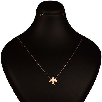 گردنبند طلا 18 عیار زنانه کرابو طرح پرنده مدل Kr7067