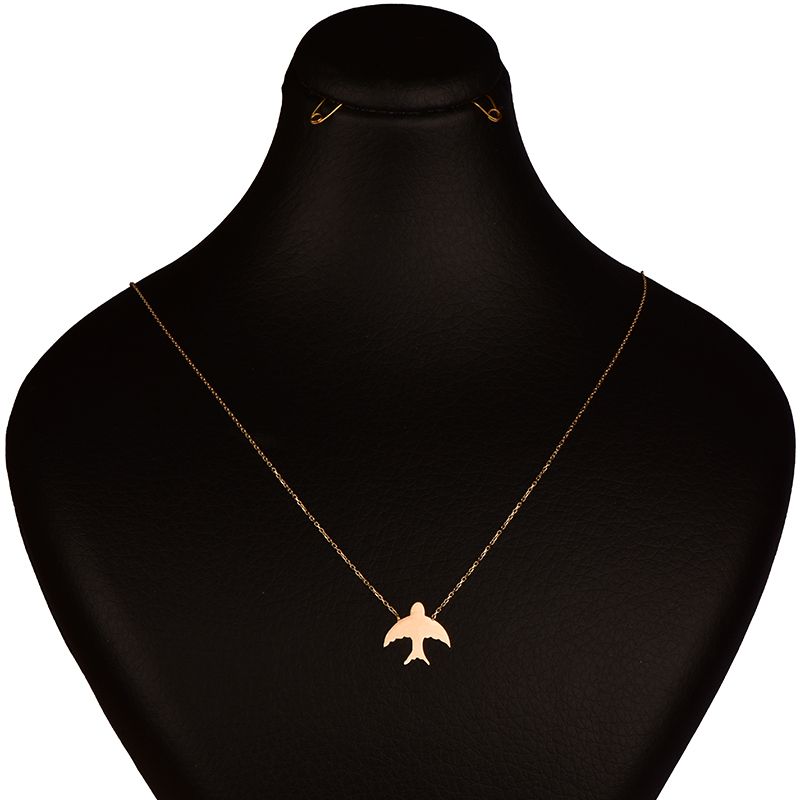 گردنبند طلا 18 عیار زنانه کرابو طرح پرنده مدل Kr7067 -  - 1