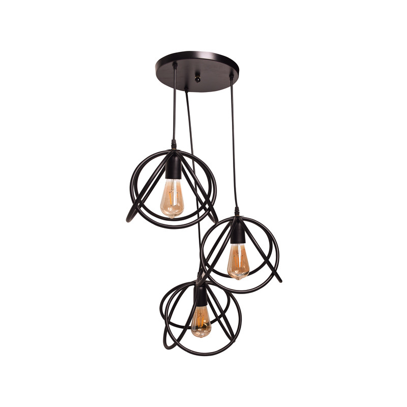 لوستر 3 شعله مدل آویز لوله ای