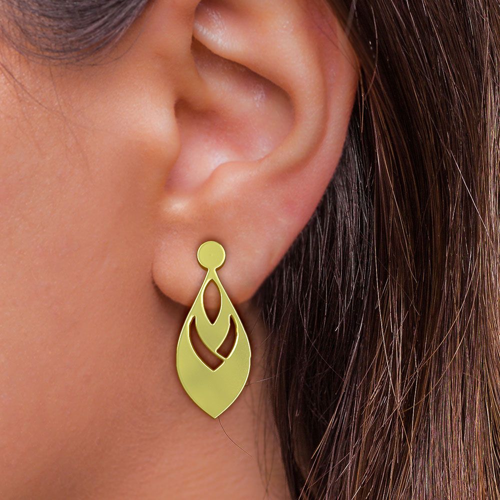 گوشواره طلا 18 عیار زنانه مدوپد مدل اشک کد GA1-10500 -  - 3