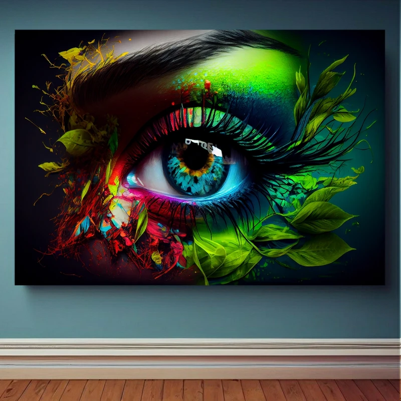 پوستر مدل بک لایت طرح چشم رنگی و برگ کد BK1108