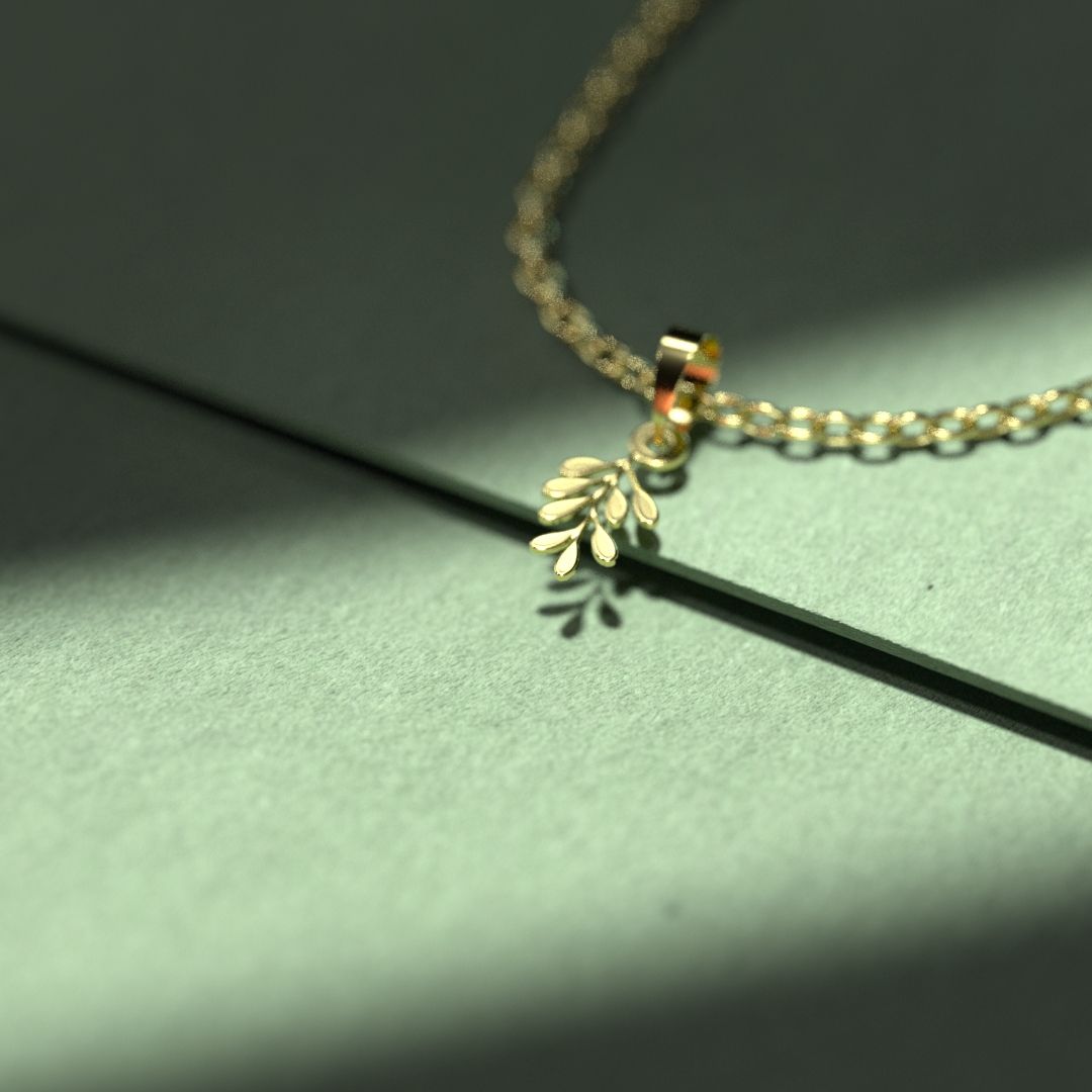 گردنبند طلا 18 عیار زنانه مدوپد مدل برگ کد N2-1-1288 -  - 3