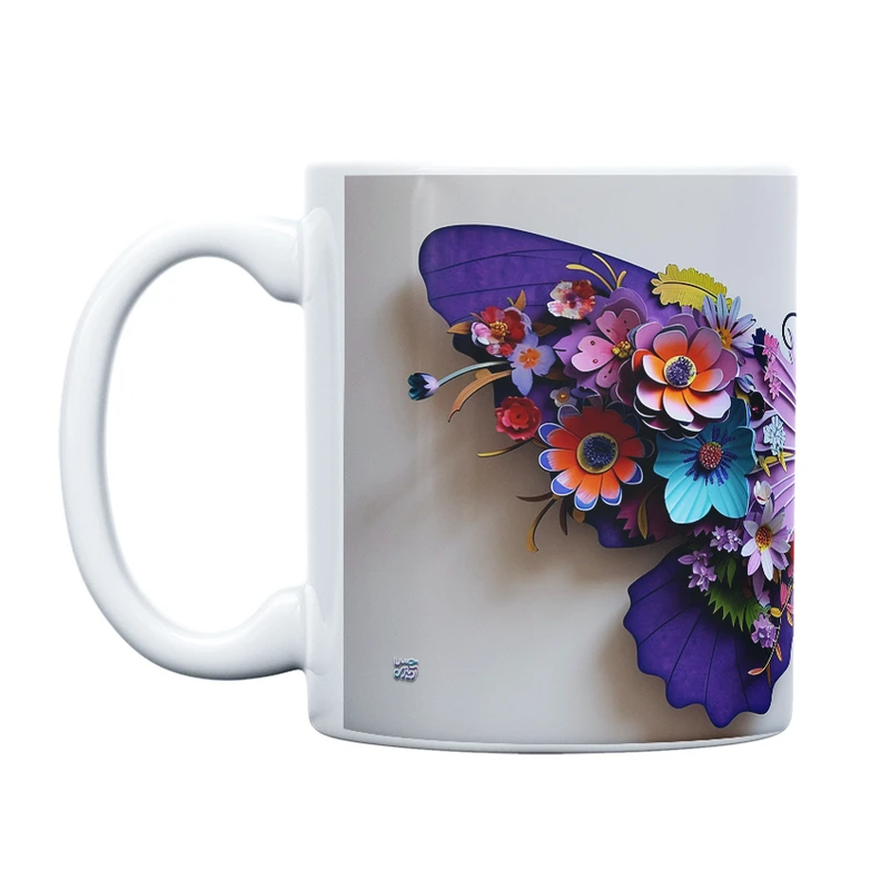 ماگ حس آمیزی طرح پروانه مدل کلاسیک کد 79