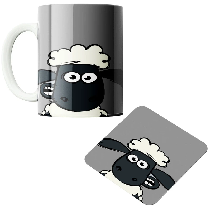 ماگ پادآفرین مدل بره ناقلا کد 497 به همراه زیر لیوانی 