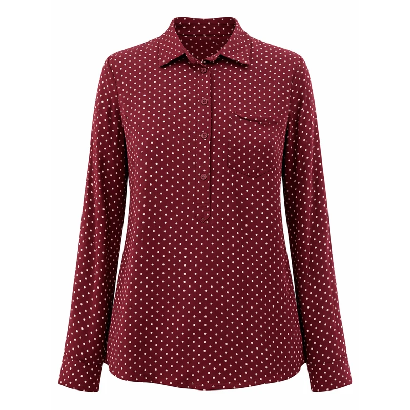 بلوز آستین بلند یقه برگردان زنانه مدل 1055