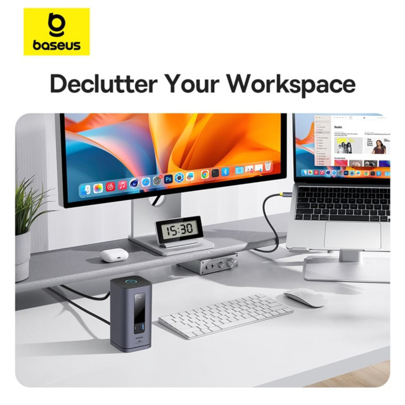 هاب 10 پورت USB-C بیسوس مدل BS-OH174   به همراه کابل USB-C