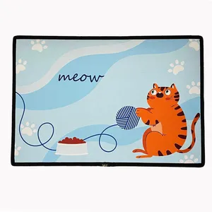  مت زیرانداز ظرف غذا و آب گربه مدل p3