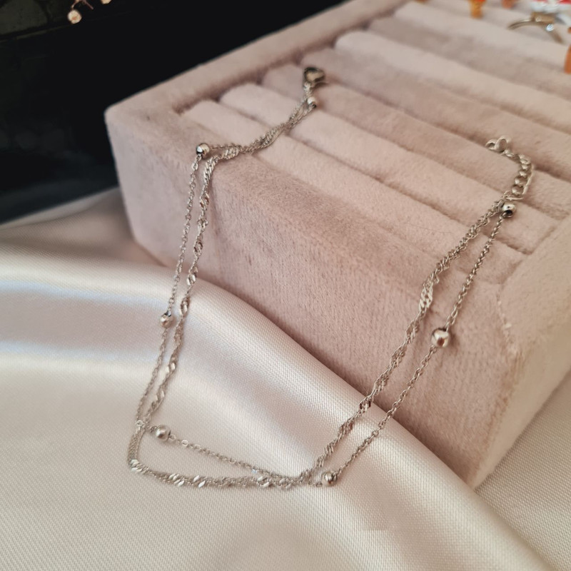 پابند زنانه استینلس استیل مدل دولاین پیچ توپی کد 162