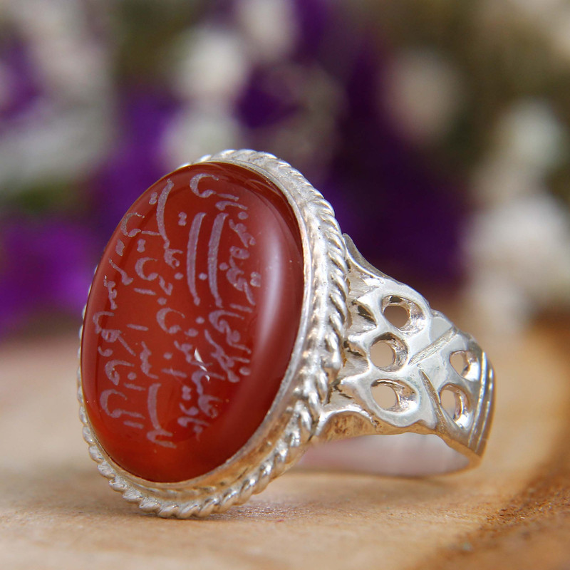 انگشتر نقره مردانه بازرگانی میلادی مدل عقیق نادعلی المظهر عجایب رکاب شبکه کد AM_0183 انگشتر نقره مردانه بازرگانی میلادی مدل عقیق نادعلی المظهر عجایب رکاب شبکه کد AM_0183