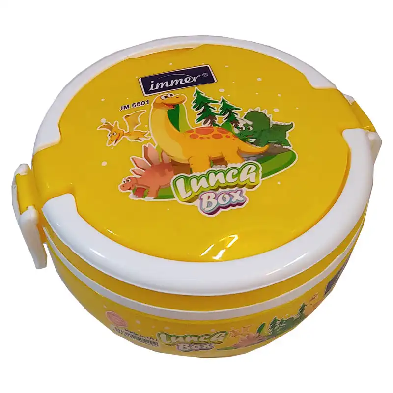 ظرف غذای کودک ایمر طرح دایناسور خندان کد JM5501 مجموعه 4 عددی