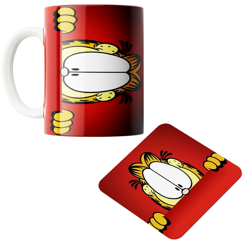 ماگ پاد آفرین مدل گارفیلد کد 622 به همراه زیرلیوانی