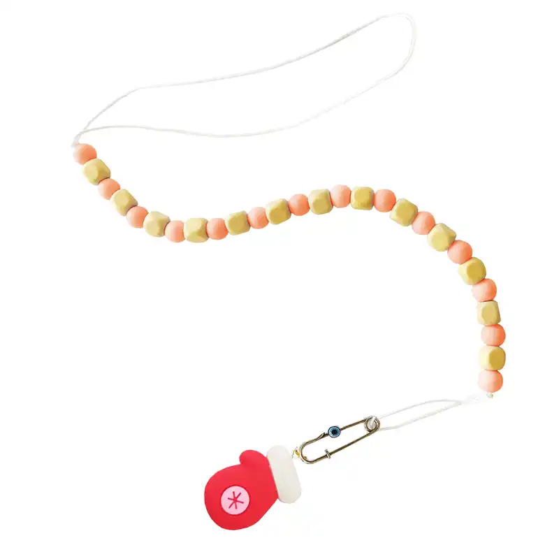 زنجیر پستانک مدل دستکش کریسمسی سیلیکونی