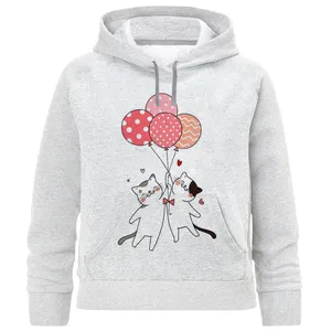 هودی دخترانه مدل گربه و بادکنک F983
