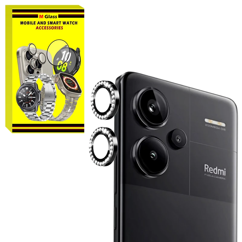 محافظ لنز دوربین رینگی ام‌گلس مدل Diamond Protector مناسب برای گوشی موبایل شیائومی Redmi Note 13 Pro Plus