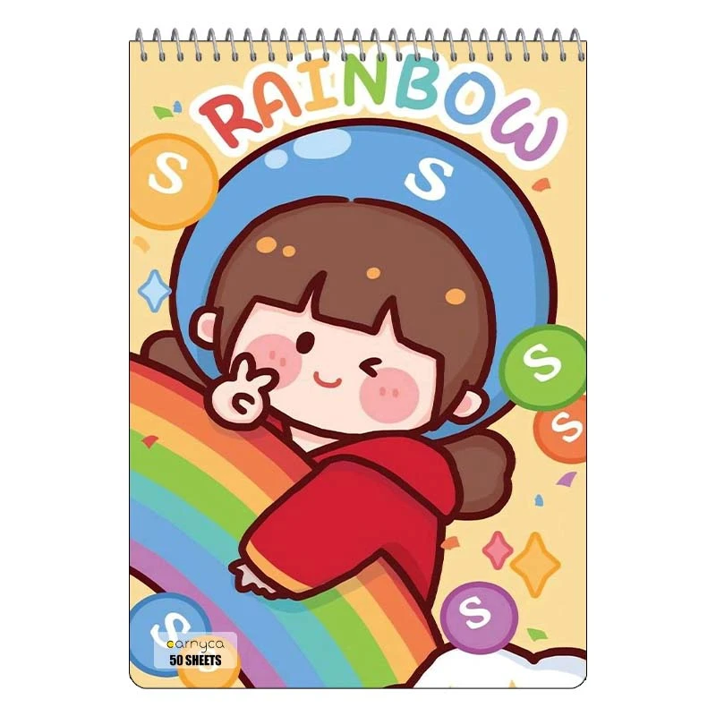 دفتر نقاشی 50 برگ سیمی کارنیکا طرح دختر خندون Smiling Girl کد 34772