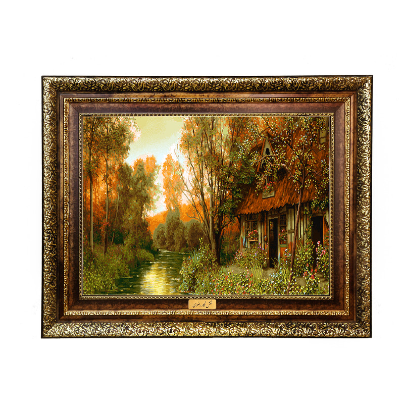 تابلو فرش ماشینی نقش نگار رضوی طرح منظره کد 1633H