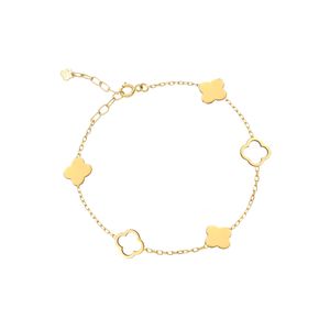 دستبند زنجیری طلا 18 عیار زنانه ماوی گالری مدل ونکلیف پر و خالی 5