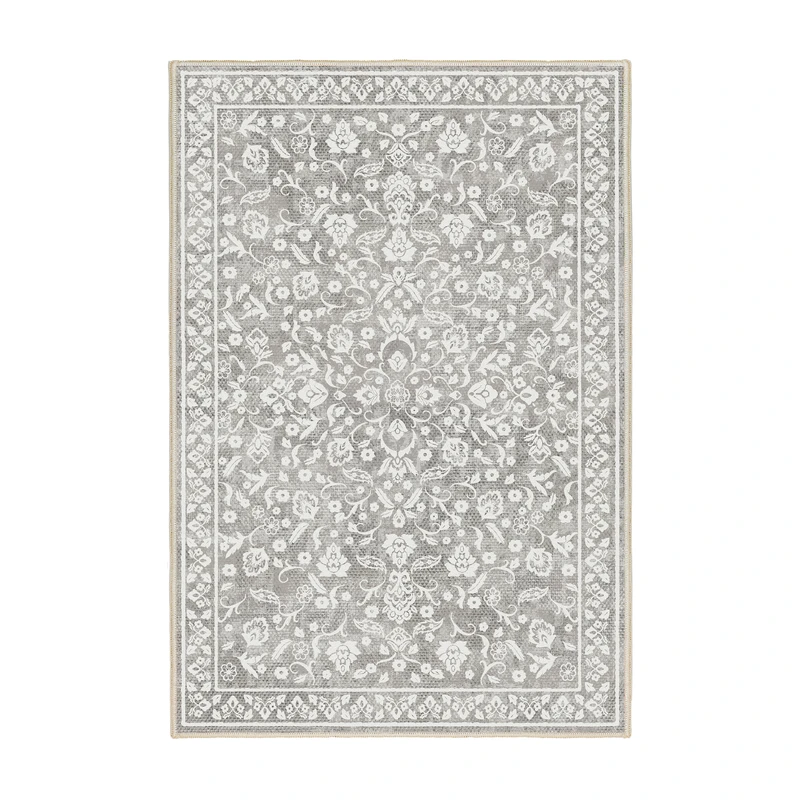 فرش ماشینی 1000 شانه اورکوم زمینه طوسی حاشیه طوسی طرح مینیمال مارال کد OR.1121.05