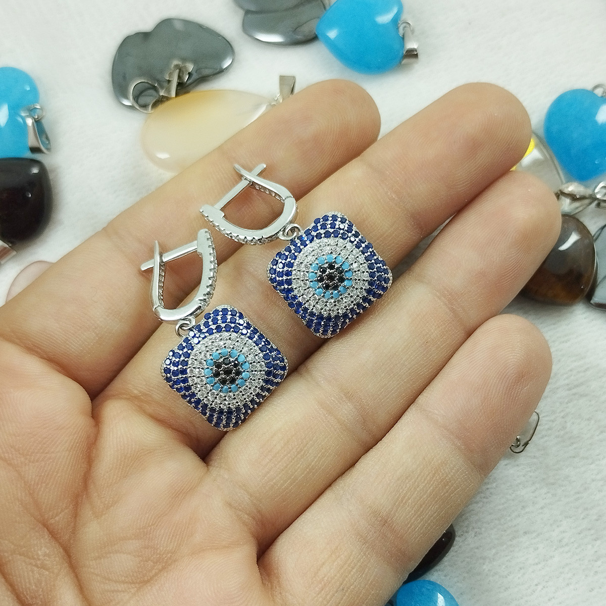 نیم ست نقره زنانه سلین کالا مدل چشم نظر Pc2-13