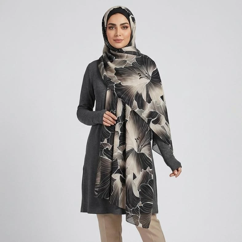 شال زنانه مدل نخی طرح کلاسیک کد 10211