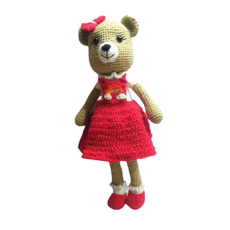 عروسک بافتنی مدل خرس رنگین کمان