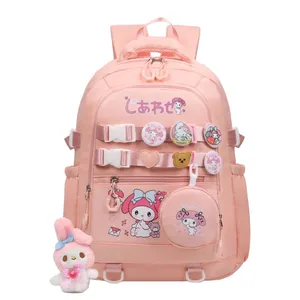 کوله پشتی مدرسه مدل فانتزی ملودی پیکسل دار کد 20271 به همراه آویز 