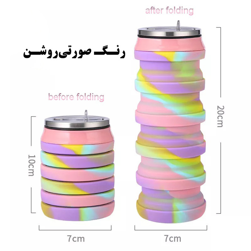 قمقمه مدل سیلیکونی درب فلزی new10 گنجایش 0.5 لیتر