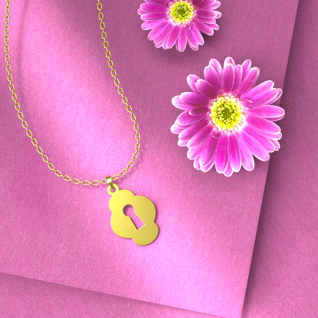 گردنبند طلا 18 عیار زنانه مدوپد مدل قفل کد D3-1-1232