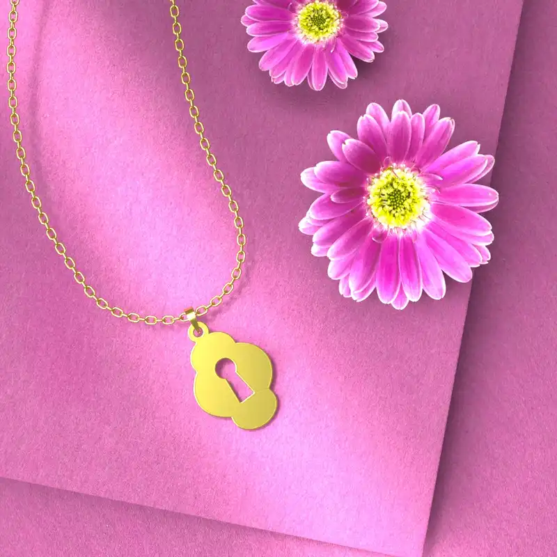 گردنبند طلا 18 عیار زنانه مدوپد مدل قفل کد D3-1-1232