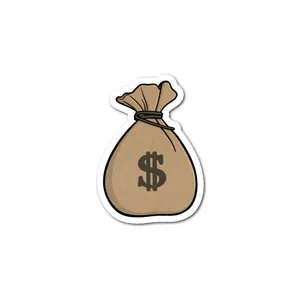 استیکر لپ تاپ و موبایل مدل کیسه پول