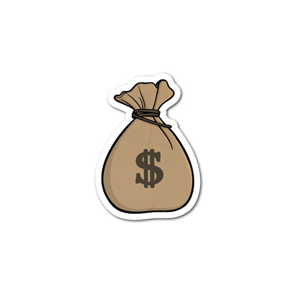 استیکر لپ تاپ و موبایل مدل کیسه پول