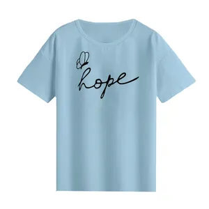 تی‌شرت لانگ آستین کوتاه زنانه مدل hope کد A1083-B